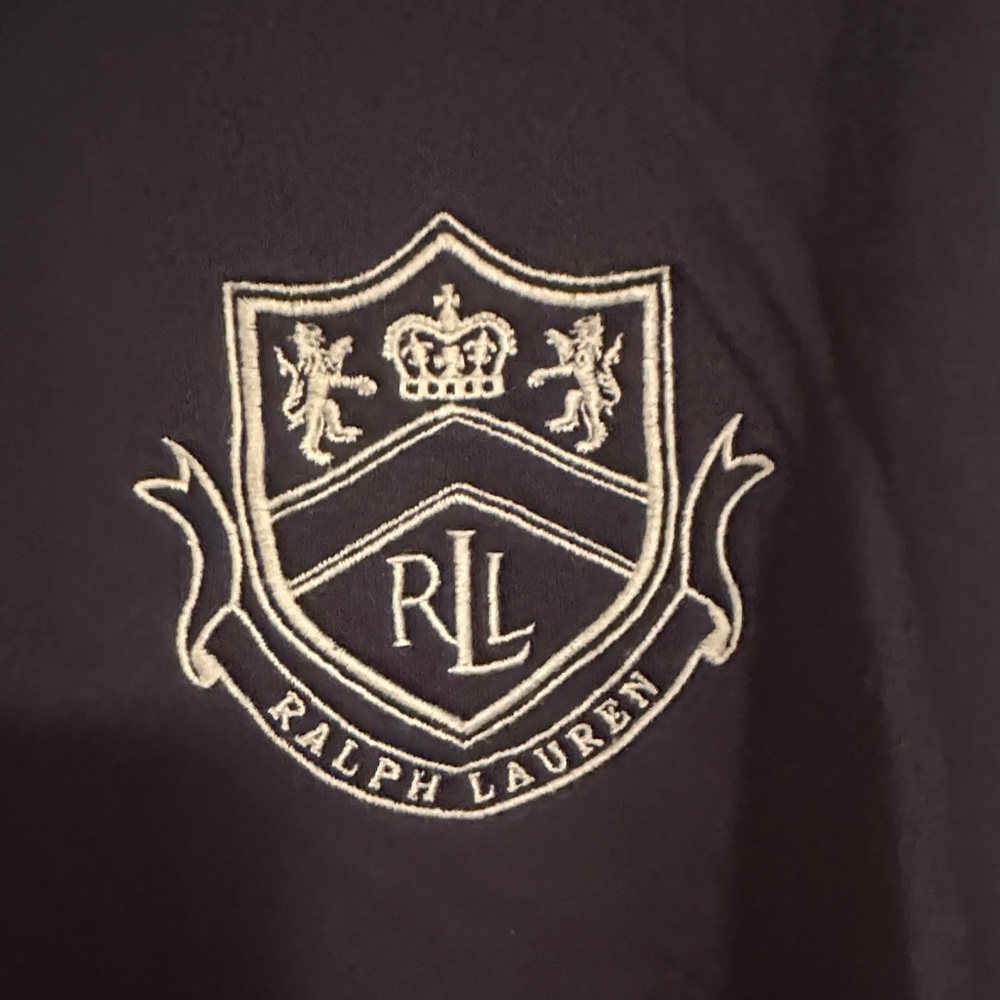 Ralph Lauren Dark Blue Long Sleeve Shirt with Crest - Picture 4 of 5